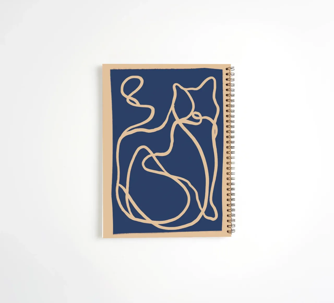 Abstract Line Art Cat 6 spiral notebook by ThingDesign