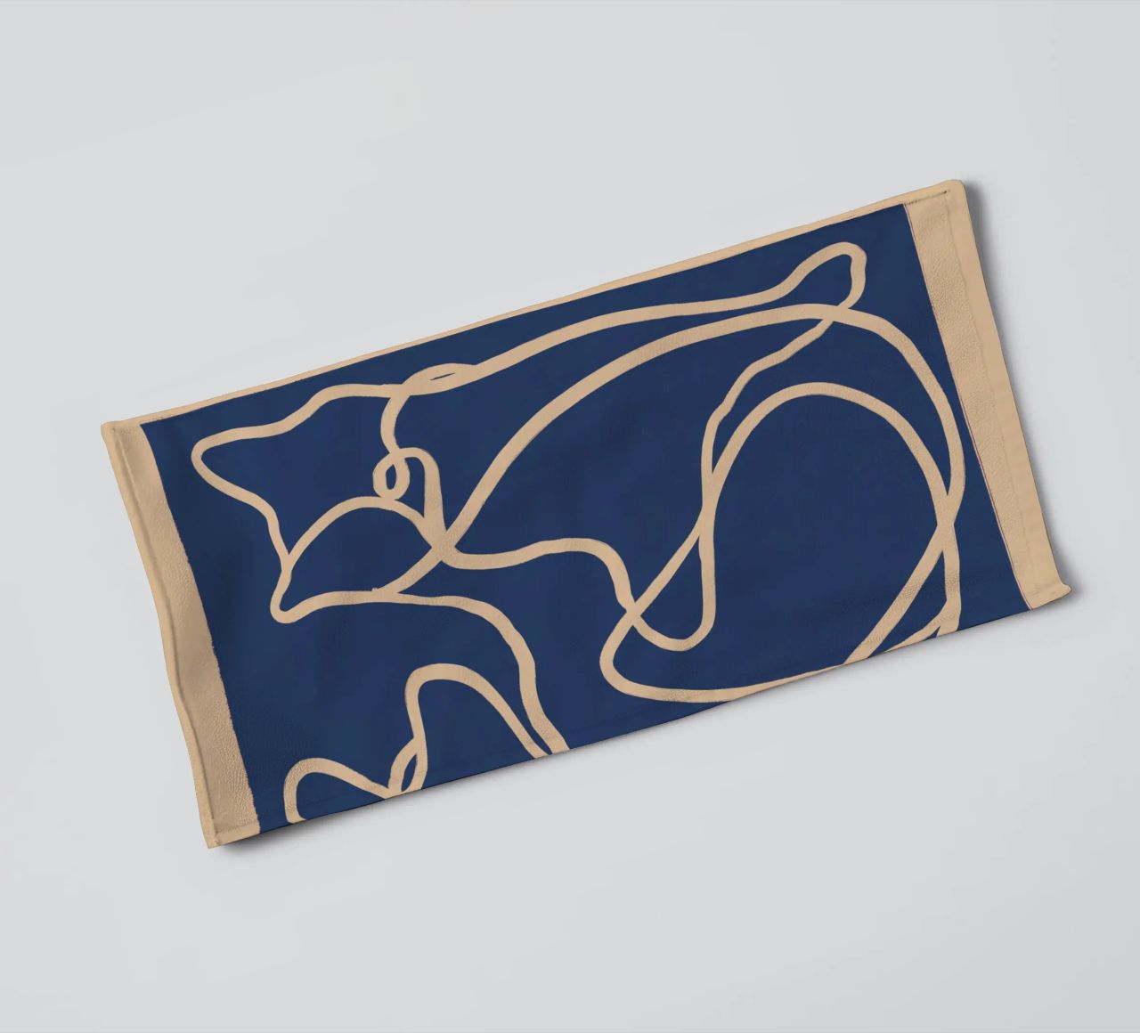 Abstract Line Art Cat 6 towel by ThingDesign