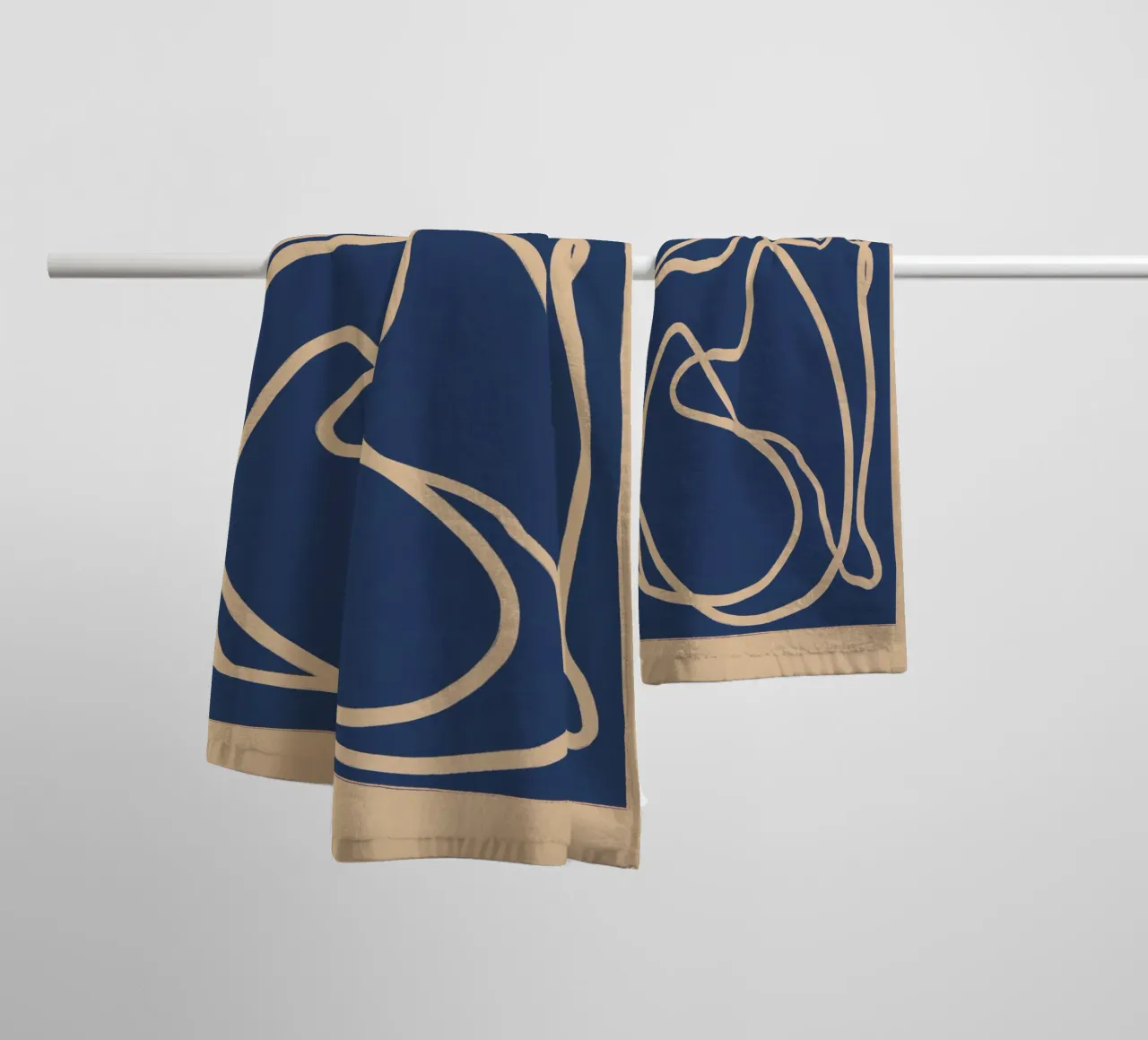 Dessin au trait abstrait Cat 6 serviette de bain de ThingDesign