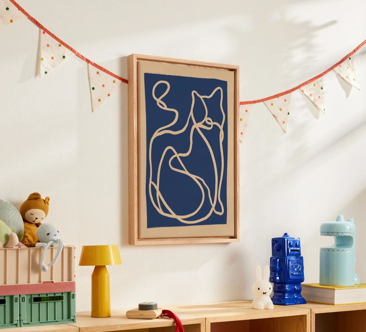 Abstract Line Art Cat 6 canvas by ThingDesign