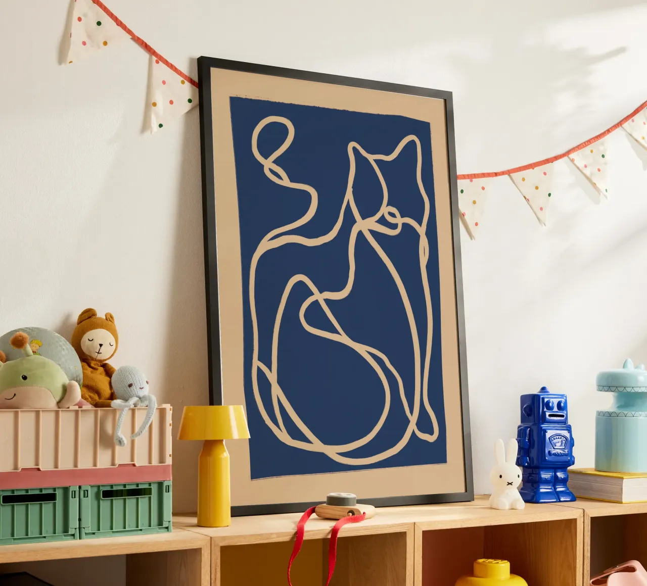 Abstract Line Art Cat 6 poster by ThingDesign