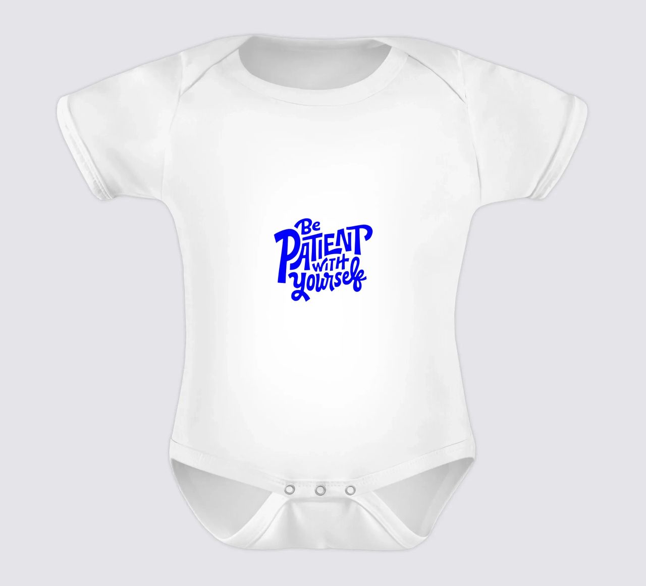be patient with yourself, motivational statement quote short-sleeve baby romper by The True Type