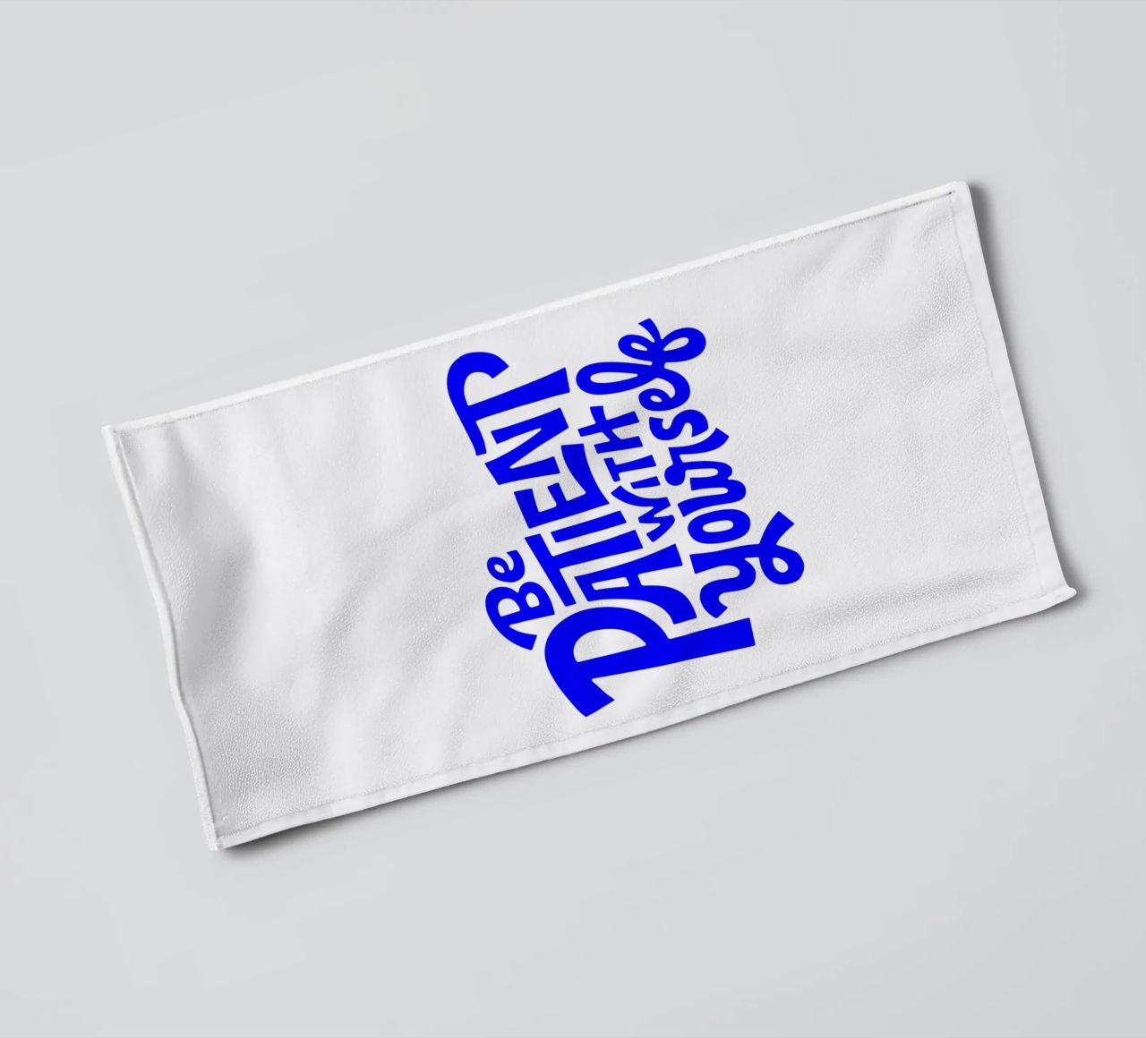 be patient with yourself, motivational statement quote towel by The True Type