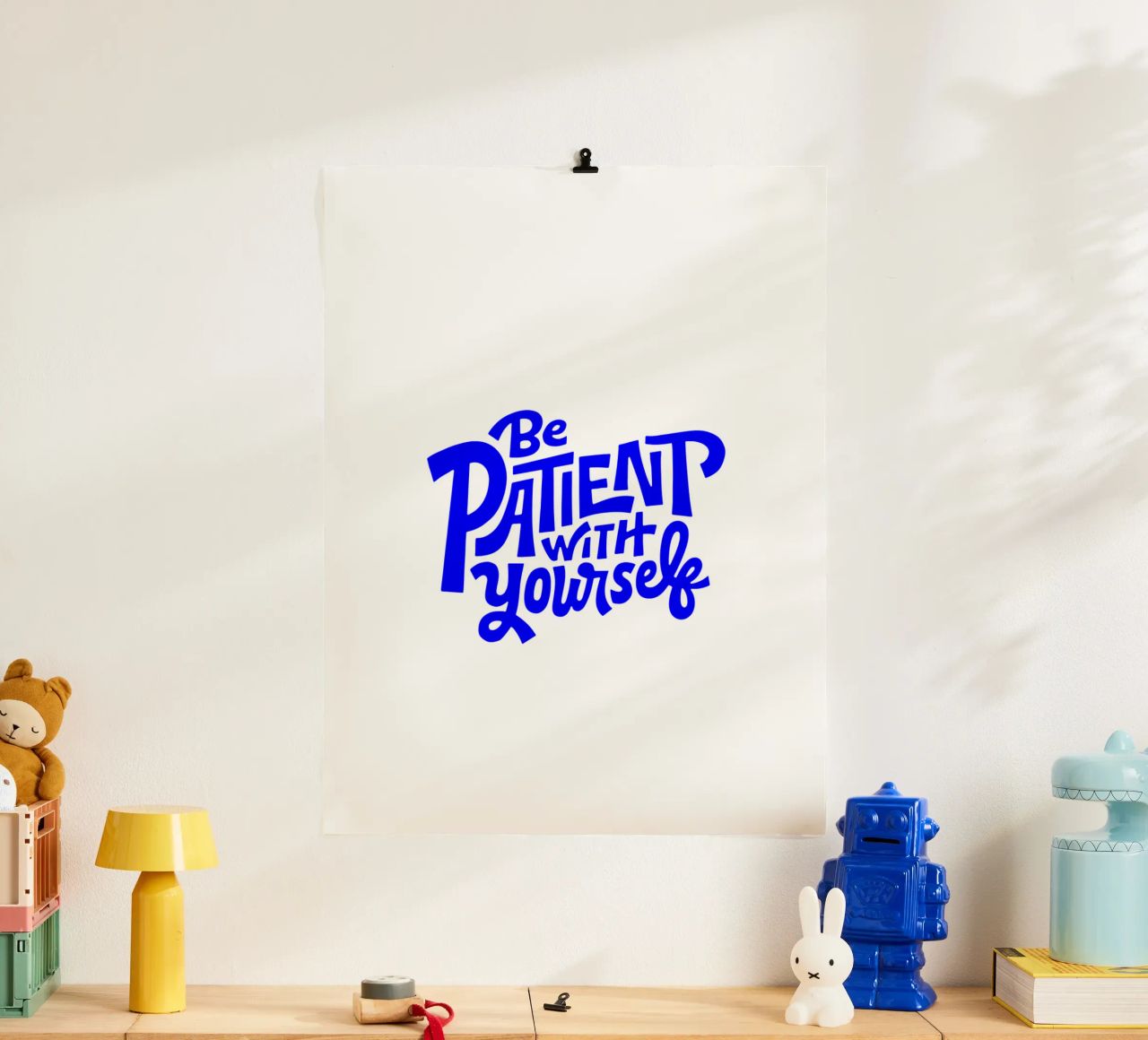 be patient with yourself, motivational statement quote poster by The True Type