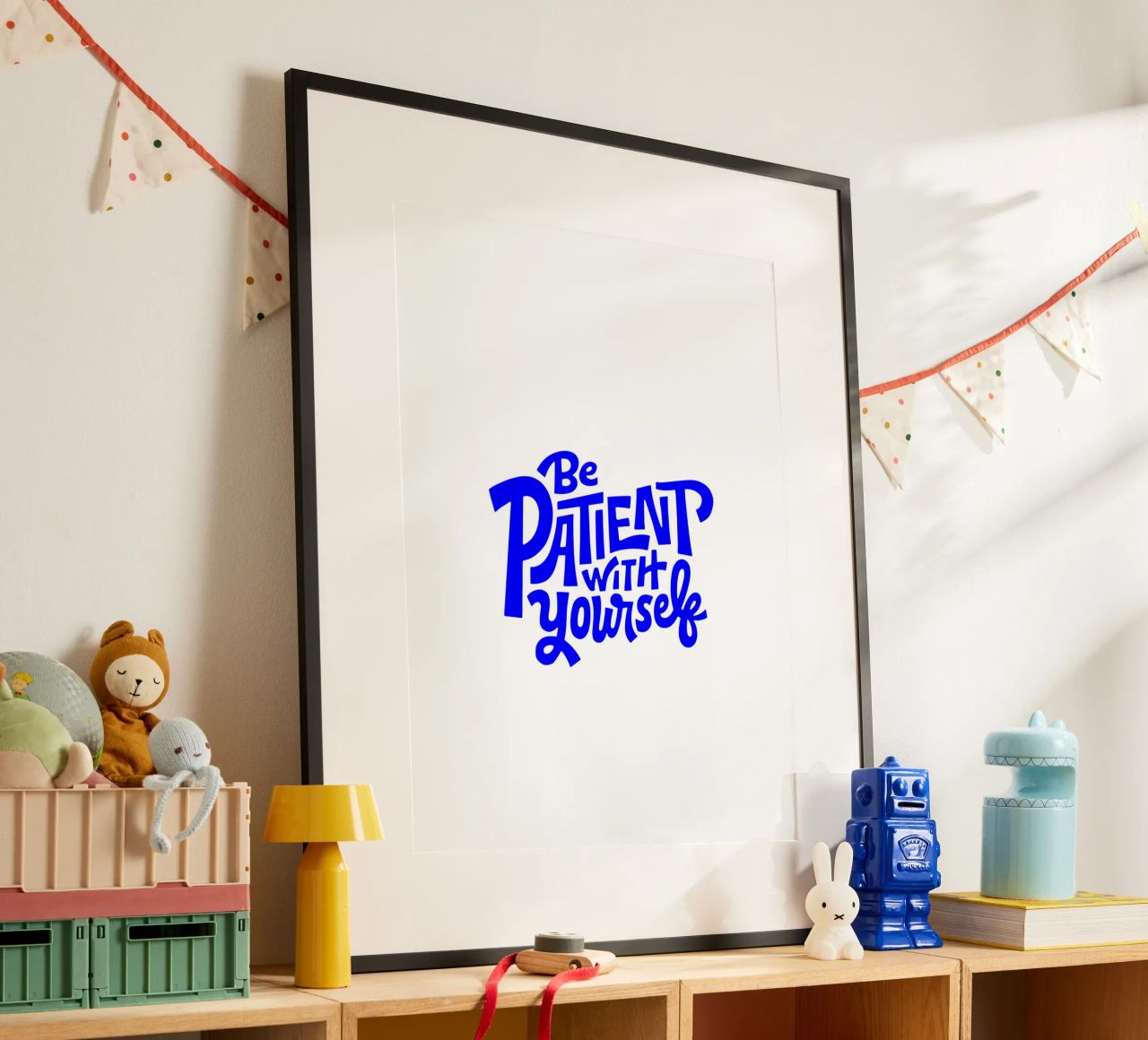 be patient with yourself, motivational statement quote poster by The True Type