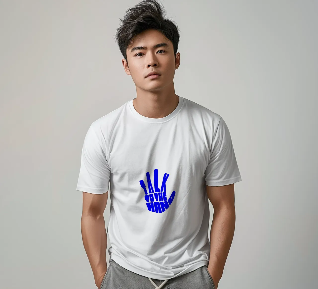 parlare con la mano, citazione motivazionale t-shirt da The True Type
