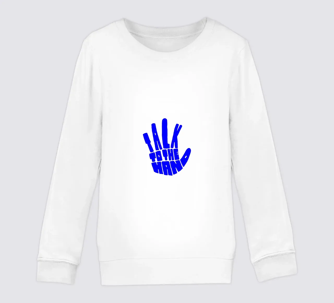 parlare con la mano, citazione motivazionale felpa bambino da The True Type