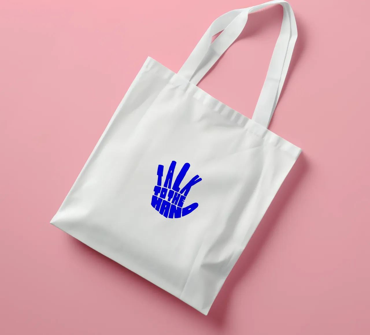 parlare con la mano, citazione motivazionale borsa in juta da The True Type
