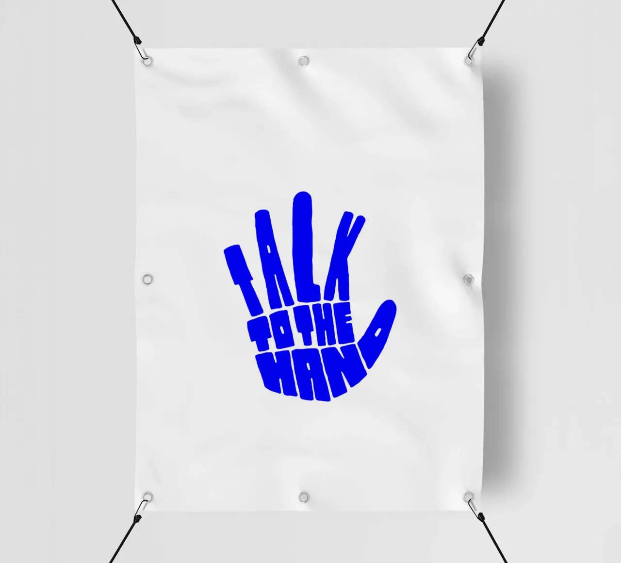 parlare con la mano, citazione motivazionale telo in pvc da The True Type