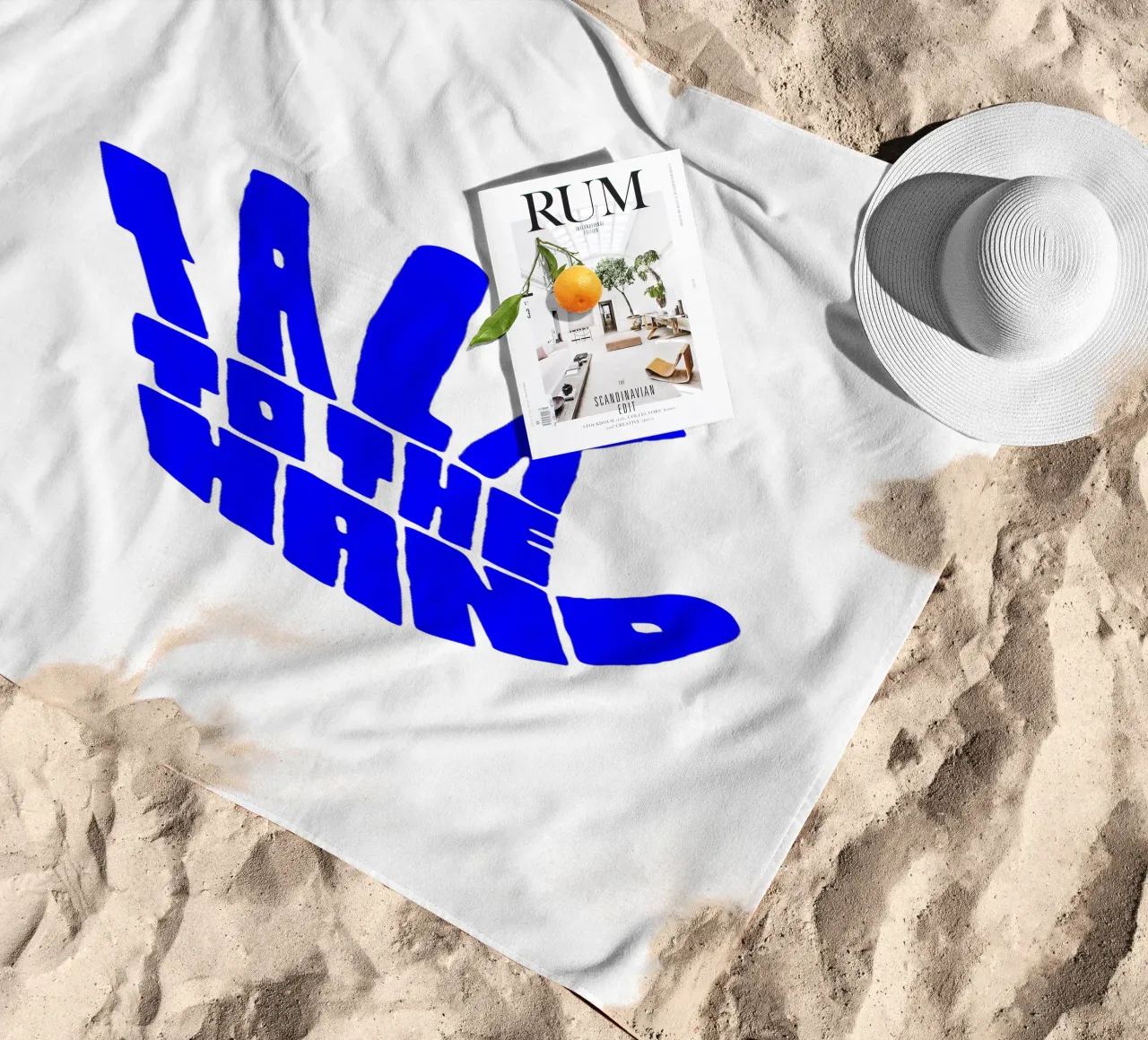 parlare con la mano, citazione motivazionale telo mare da The True Type