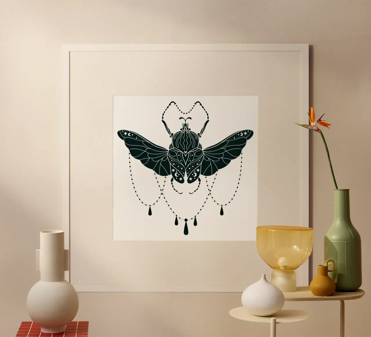 Scarabeo mistico poster con telaio in plastica da Kiroiharu