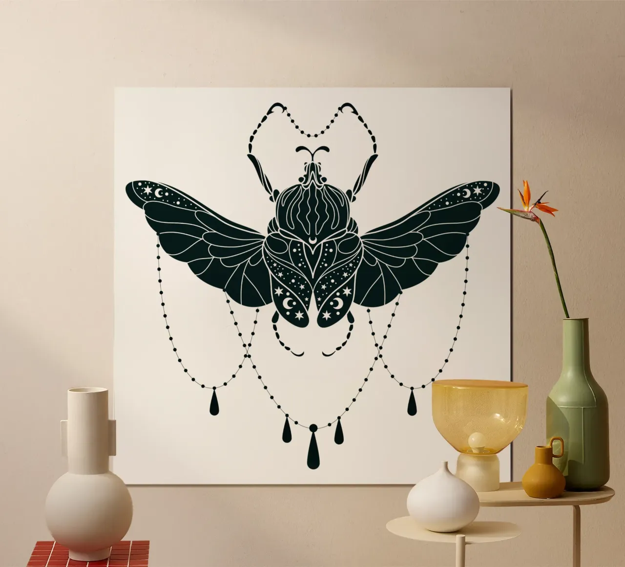 Scarabeo mistico poster con telaio in plastica da Kiroiharu