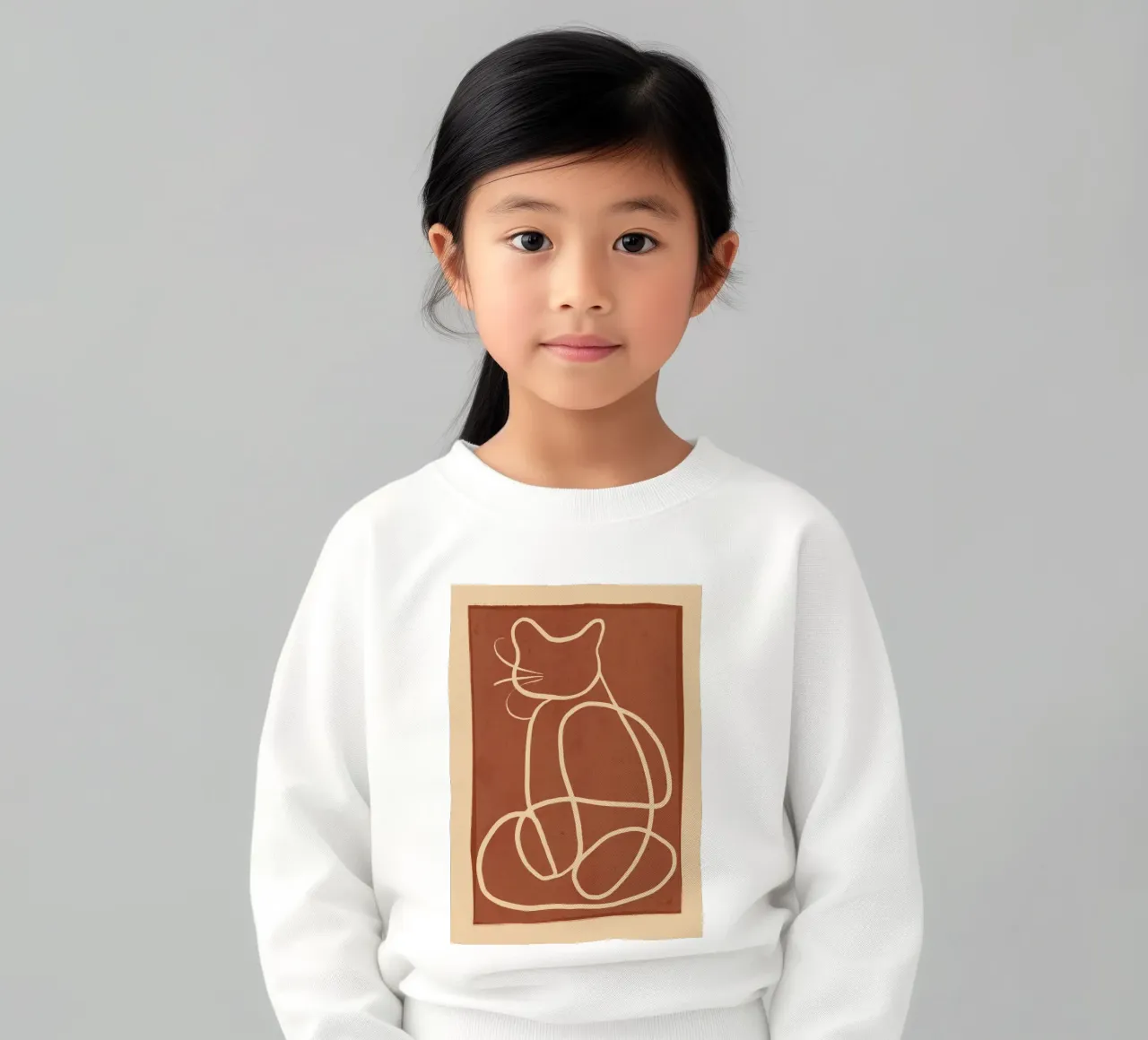 Arte lineare astratta Cat 7 felpa bambino da ThingDesign