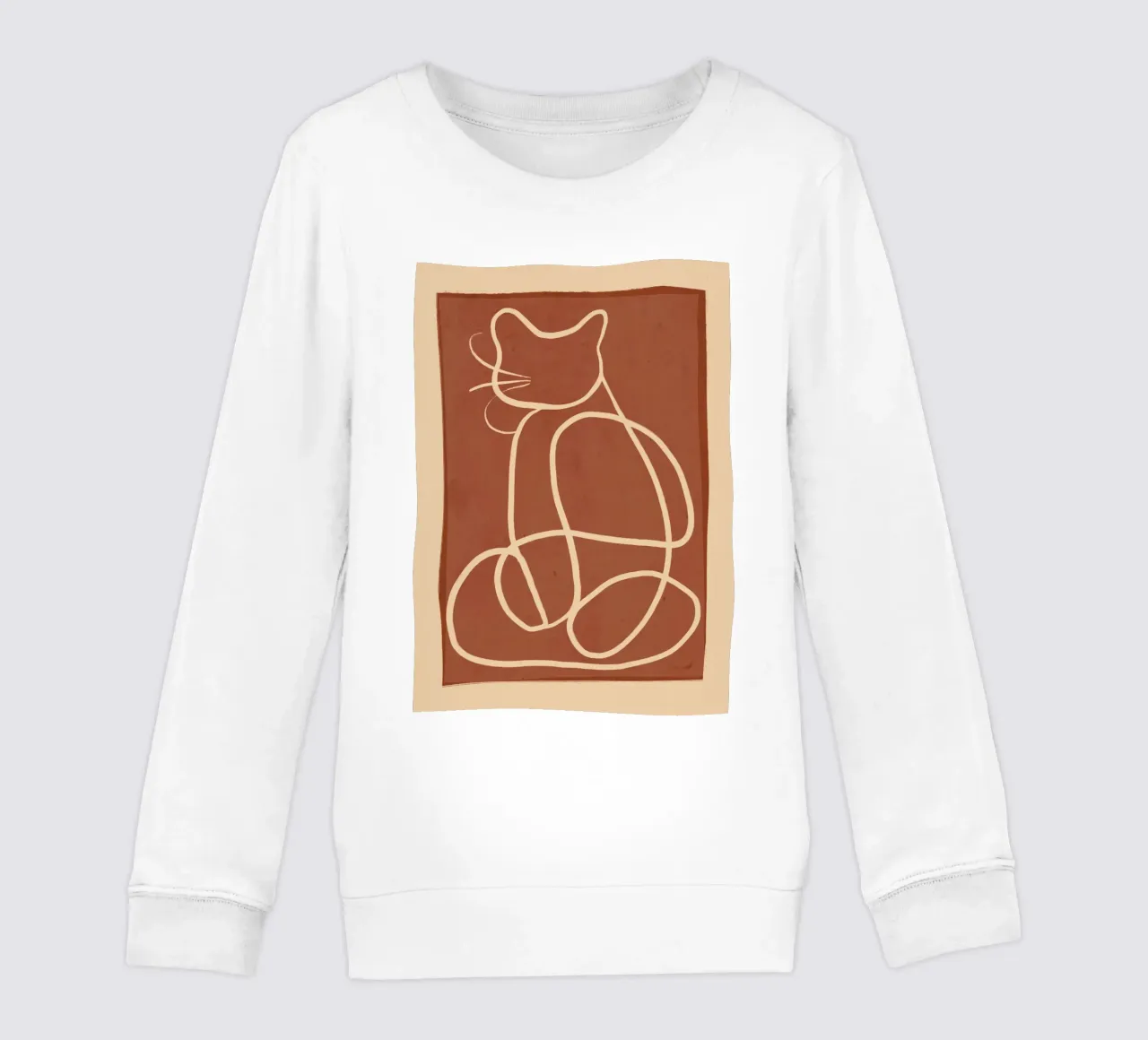 Arte lineare astratta Cat 7 felpa bambino da ThingDesign
