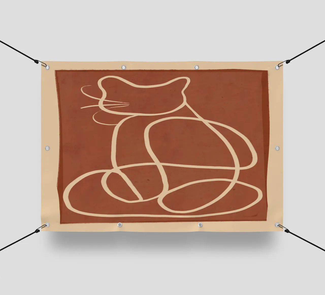 Arte lineare astratta Cat 7 telo in pvc da ThingDesign