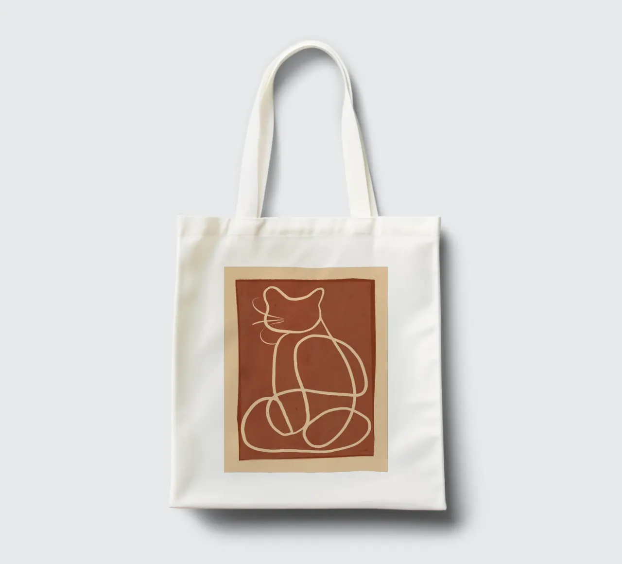 Abstract Line Art Cat 7 tote bag by ThingDesign