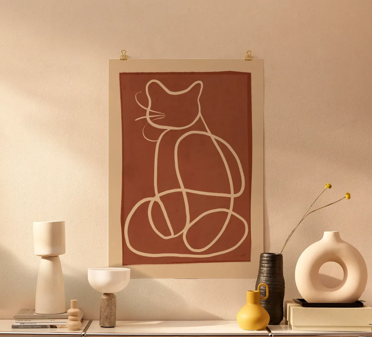 Dessin au trait abstrait Chat 7 hahnemühle de ThingDesign