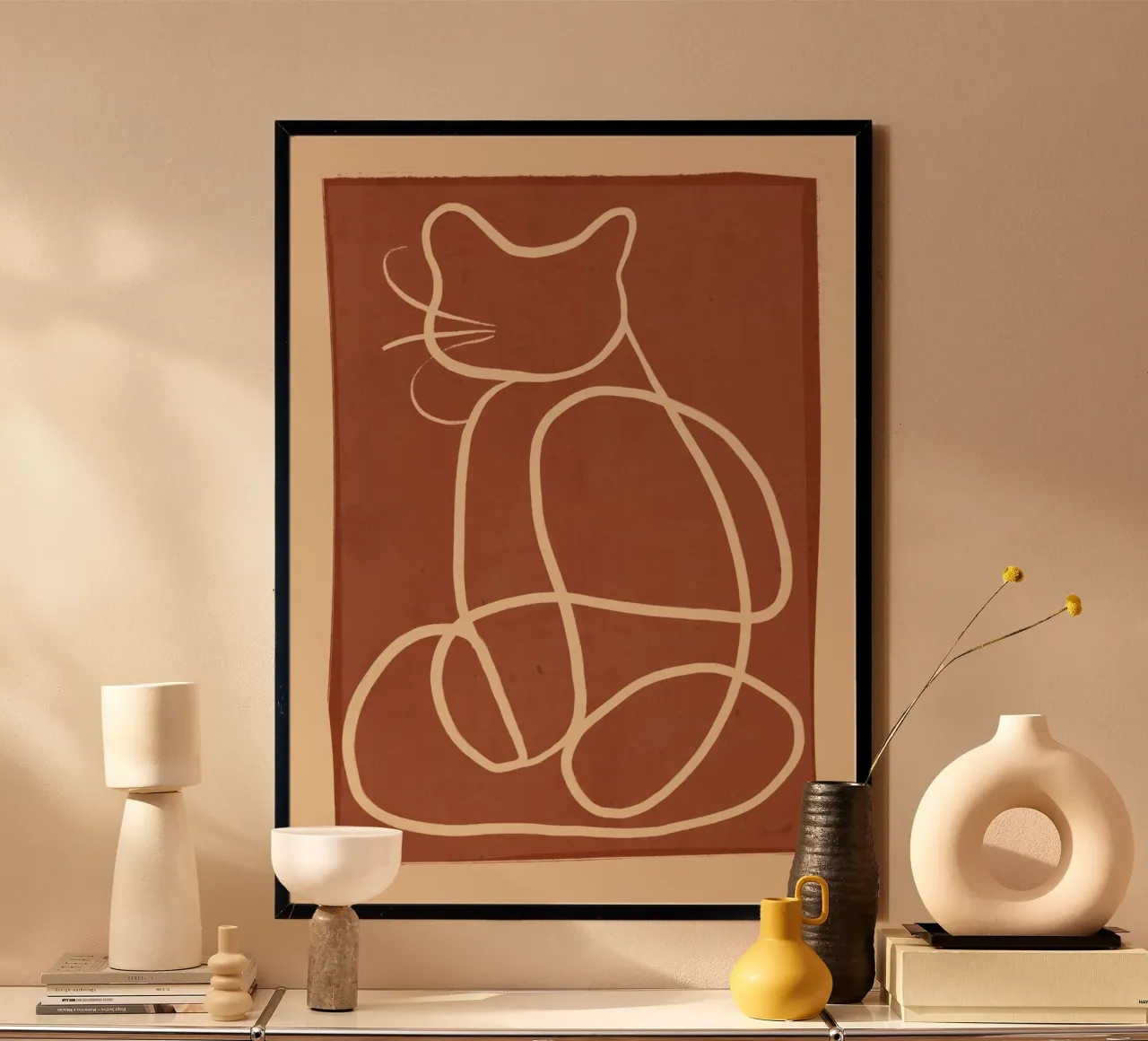Dessin au trait abstrait Chat 7 hahnemühle de ThingDesign