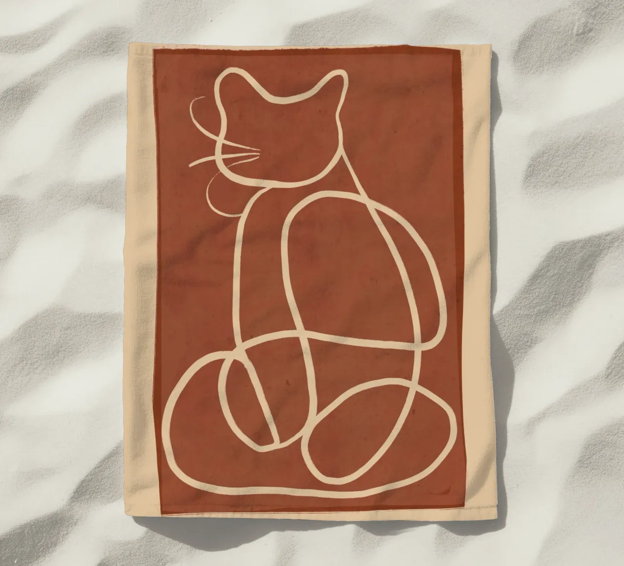 Arte lineare astratta Cat 7 telo mare da ThingDesign