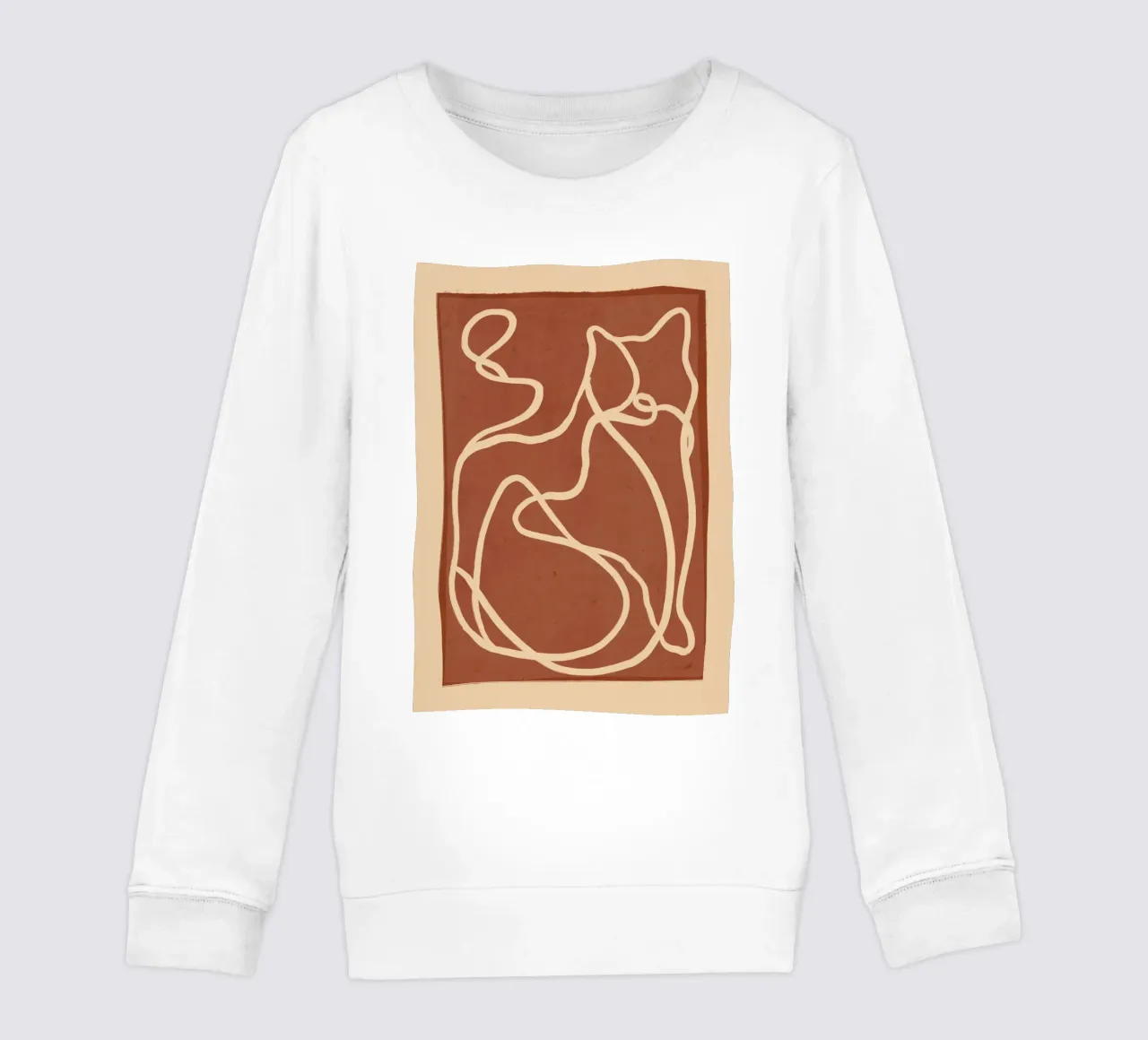 Abstract Line Art Cat 8 kids sweatshirt by ThingDesign