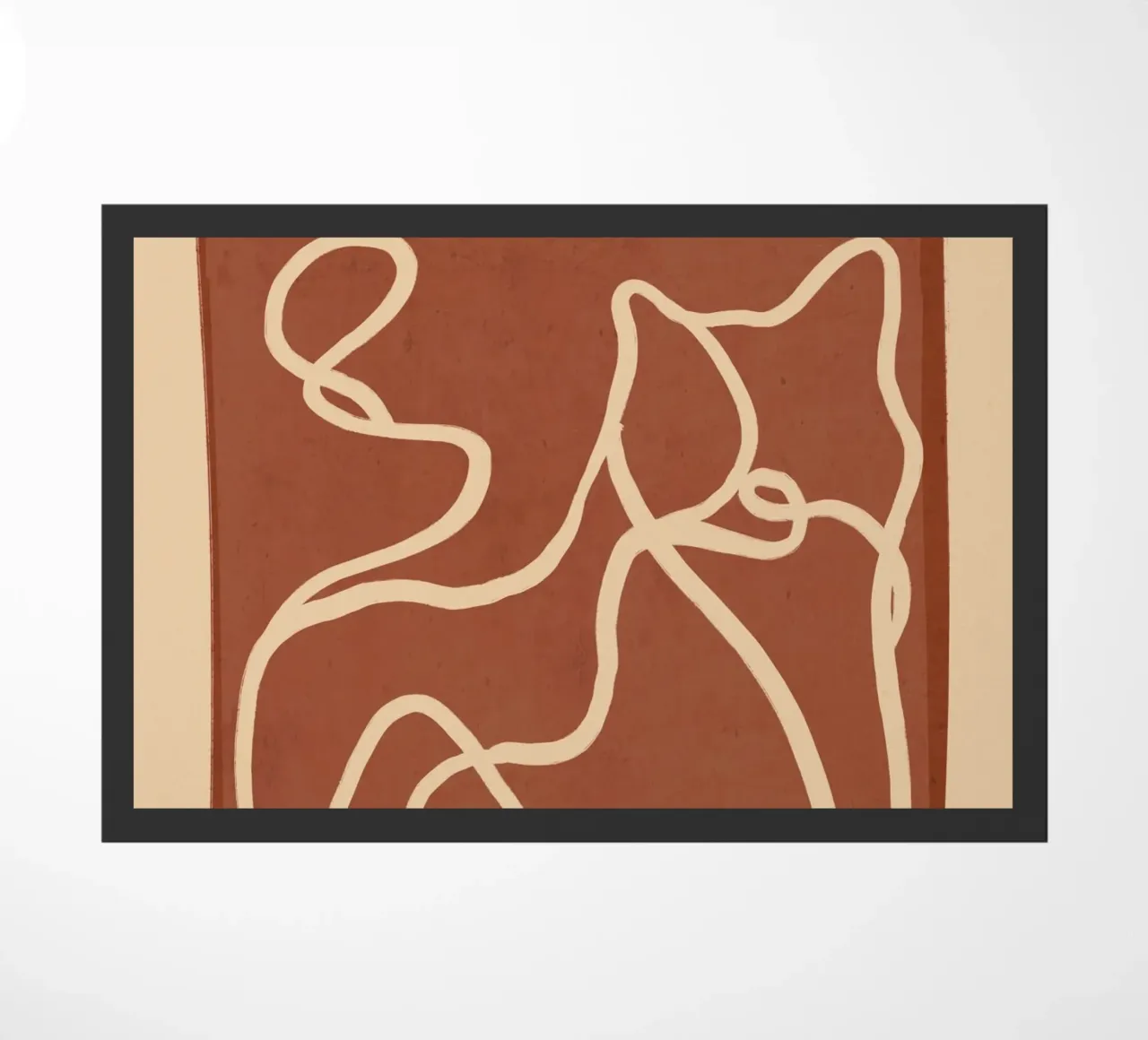 Abstract Line Art Cat 8 doormat by ThingDesign