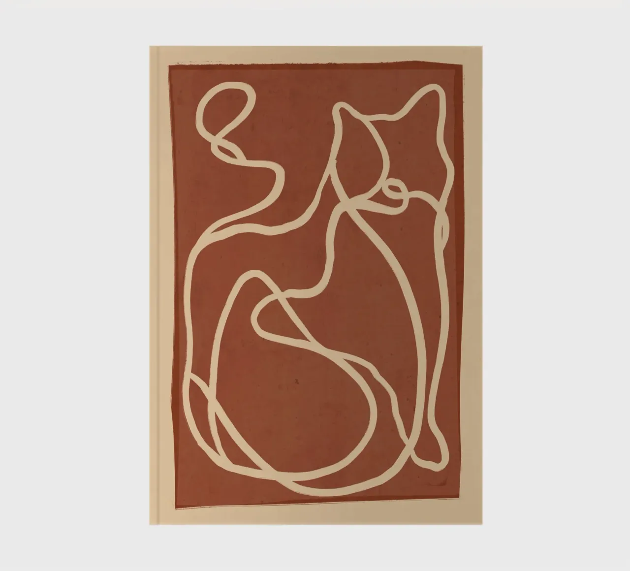 Abstract Line Art Cat 8 notebook by ThingDesign