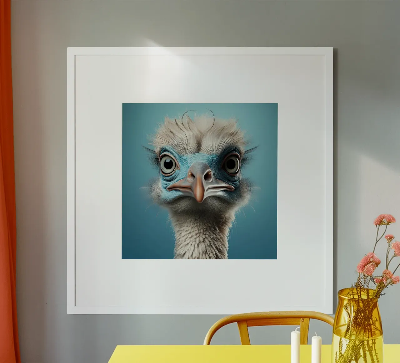 Ritratto ravvicinato di struzzo divertente | Fotografia animale unica poster da FlexiDesignsByK