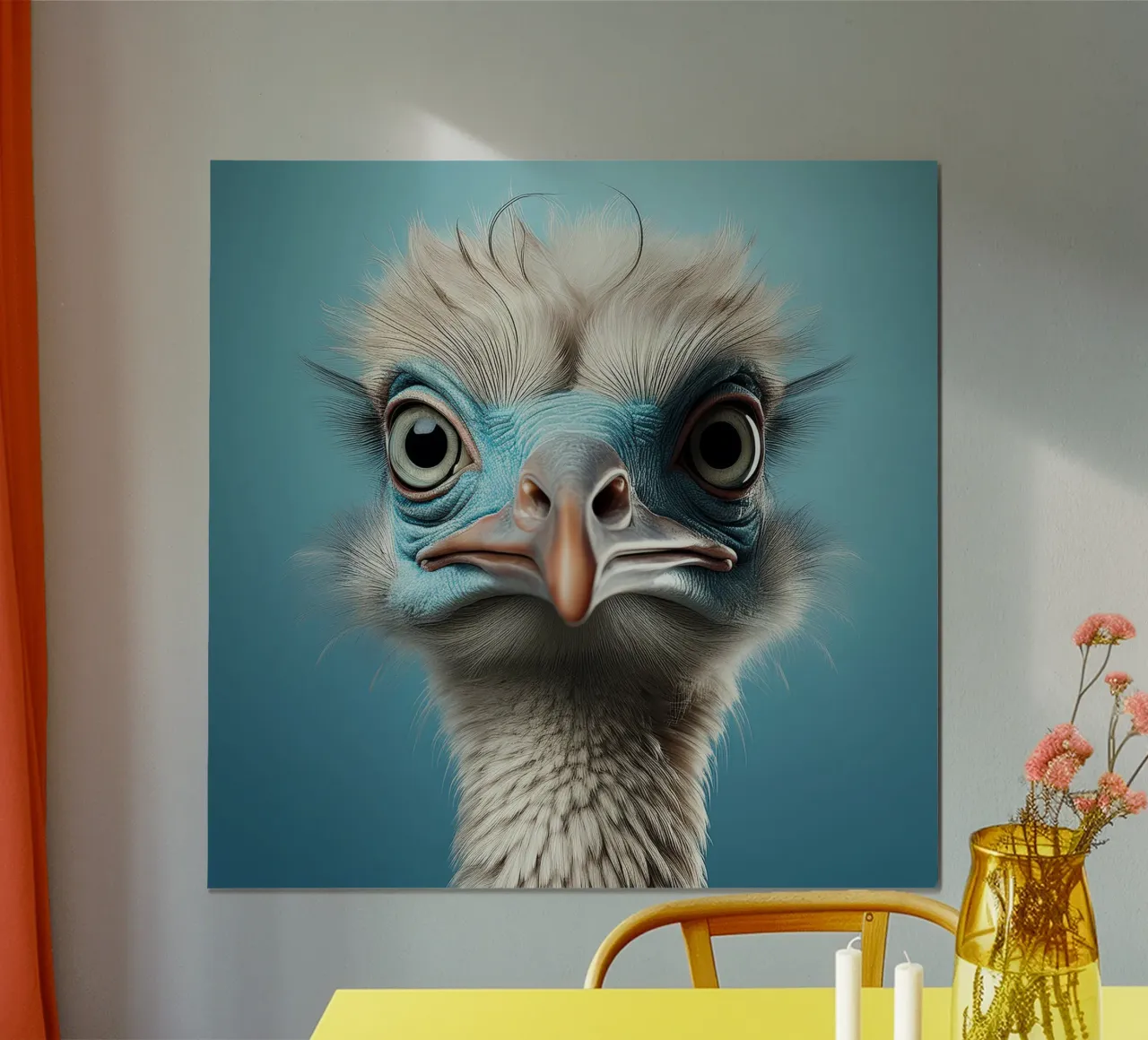 Ritratto ravvicinato di struzzo divertente | Fotografia animale unica poster da FlexiDesignsByK