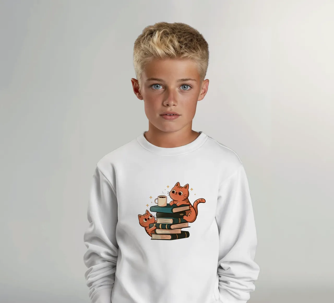 Cats, Books and Coffee felpa bambino da Tobe Fonseca