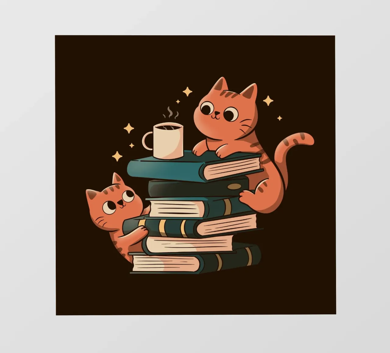 Cats, Books and Coffee film rétro-éclairé de Tobe Fonseca