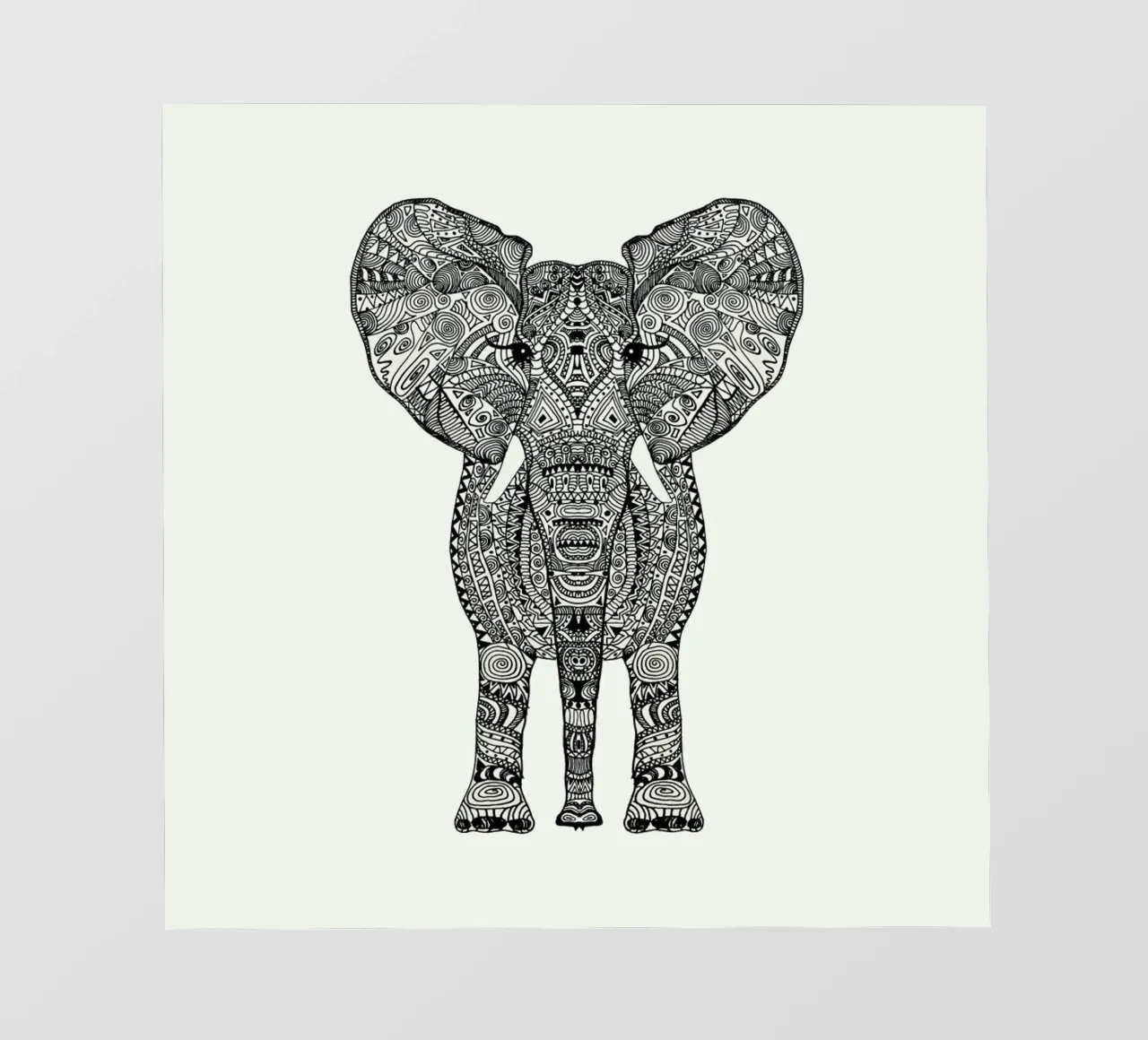Aztec Elephant Tattoo Style telo in pvc da Monika Strigel