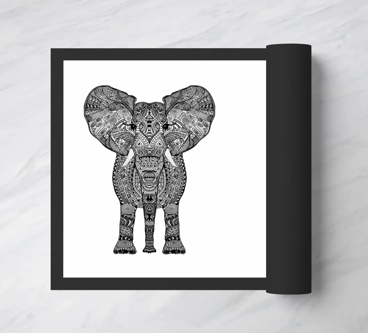 Aztec Elephant Tattoo Style zerbino da Monika Strigel