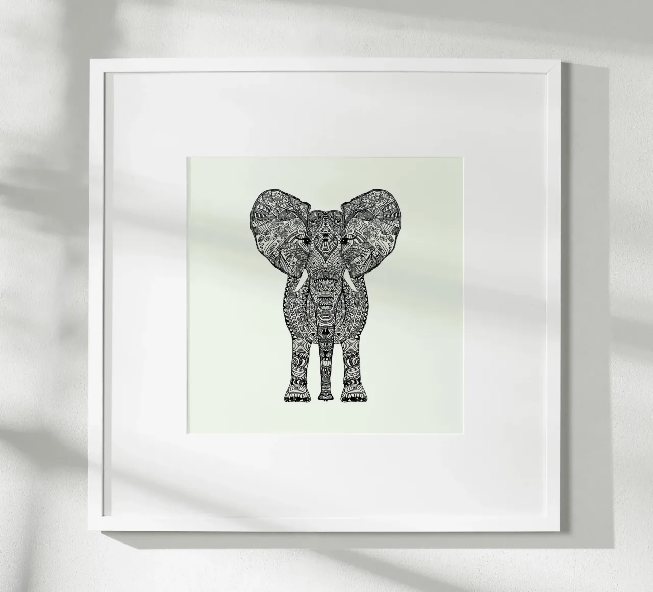 Aztec Elephant Tattoo Style carta hahnemühle da Monika Strigel