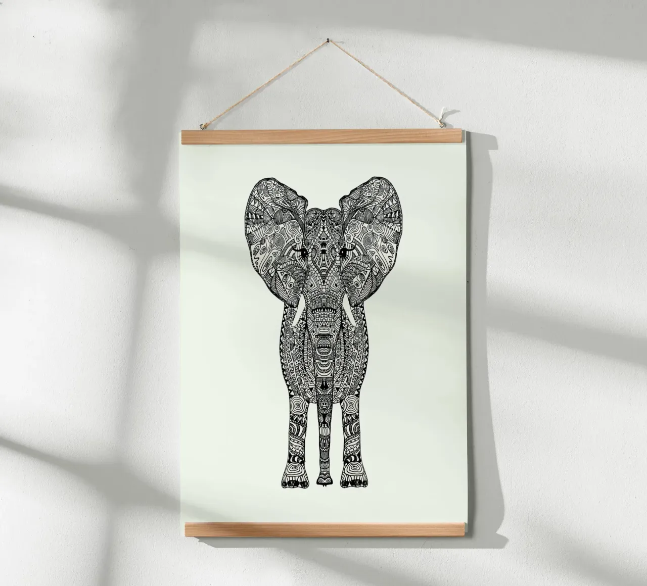 Aztec Elephant Tattoo Style carta hahnemühle da Monika Strigel