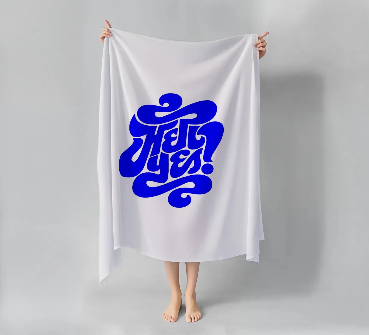 hell yes, motivational statement quote beach towel by The True Type