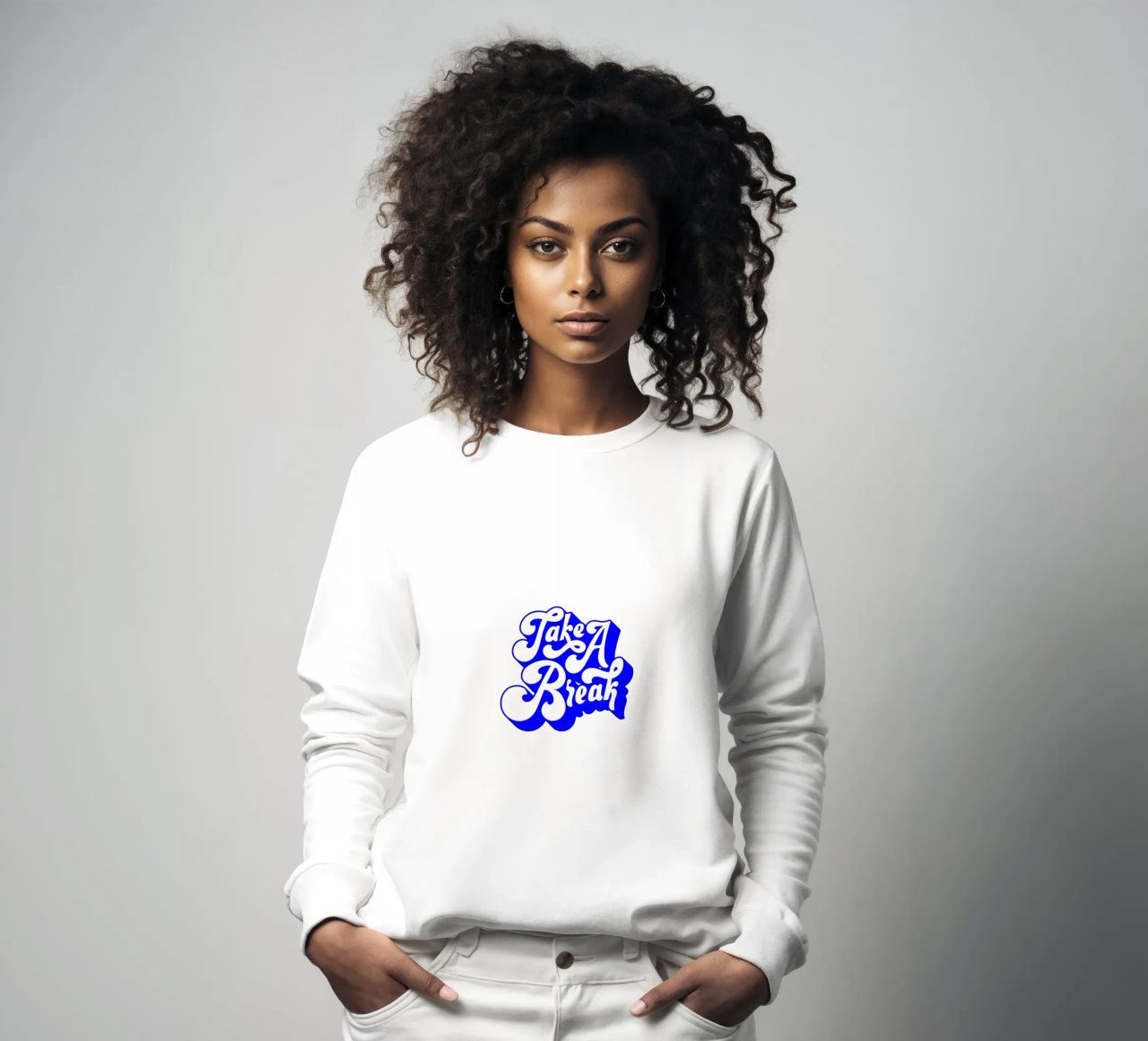 take a break, motivational statement quote sweatshirt by The True Type