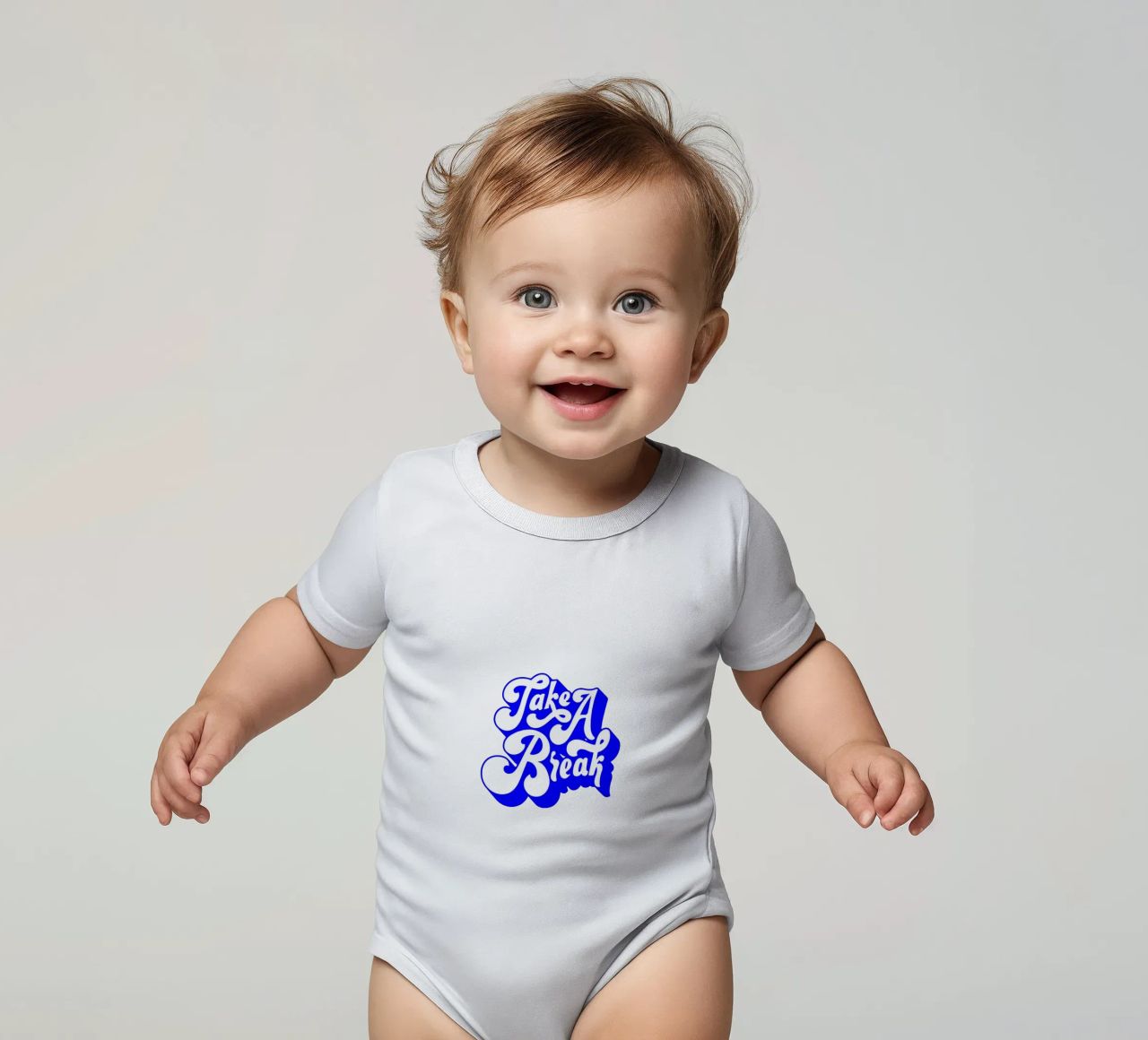 take a break, motivational statement quote short-sleeve baby romper by The True Type