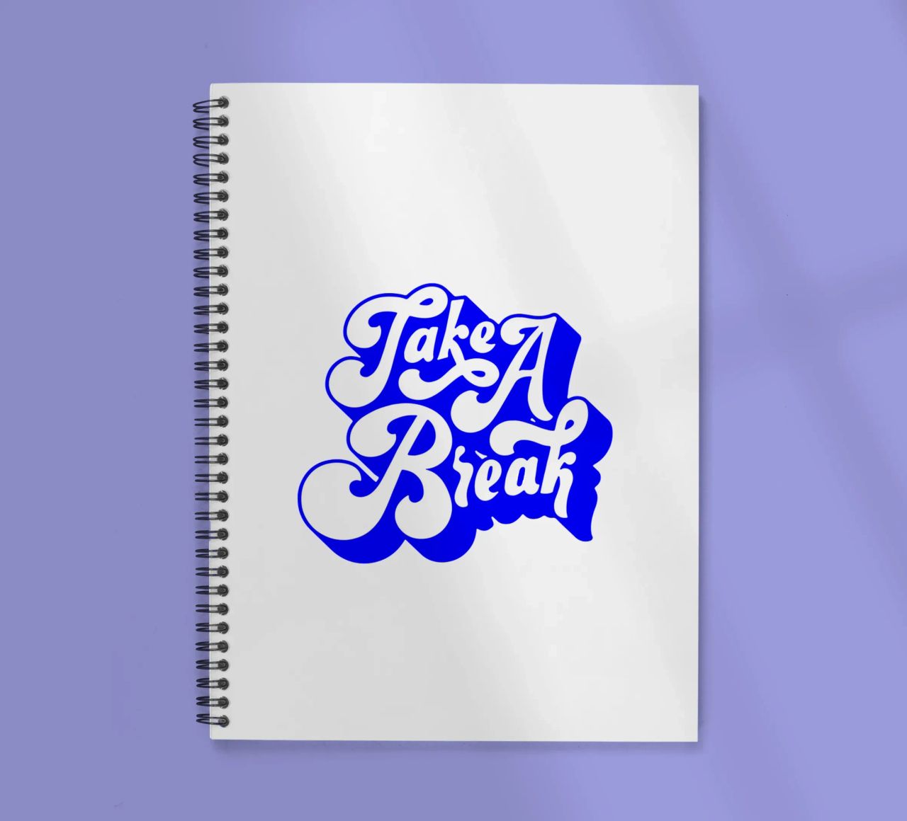 take a break, motivational statement quote spiral notebook by The True Type