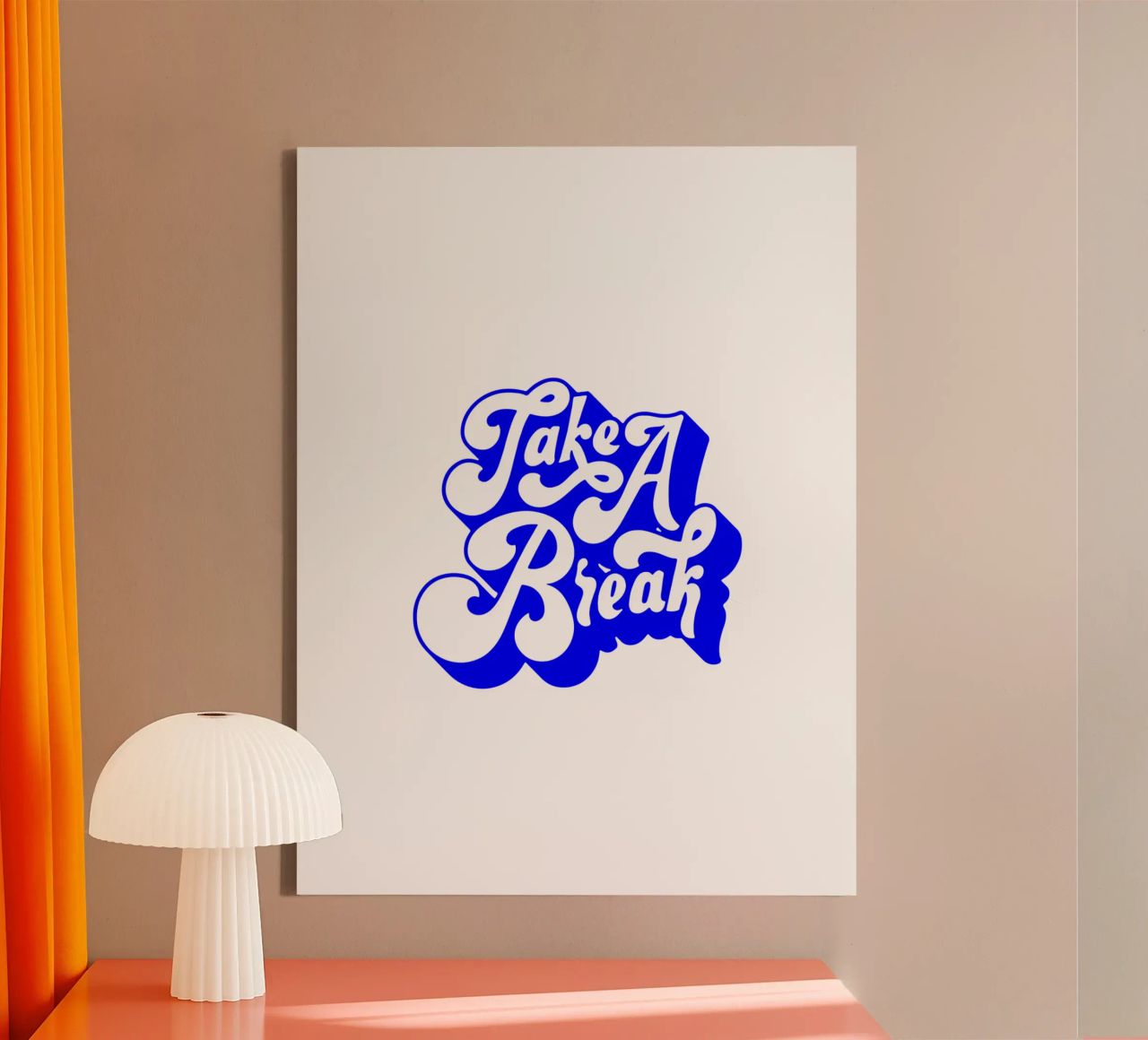take a break, motivational statement quote canvas by The True Type