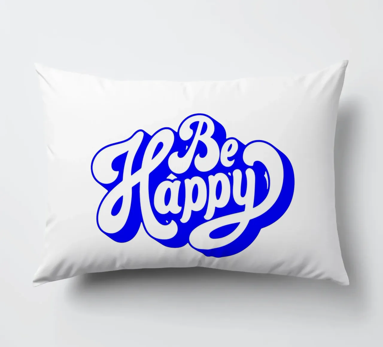be happy, motivational statement quote decorative cushion by The True Type
