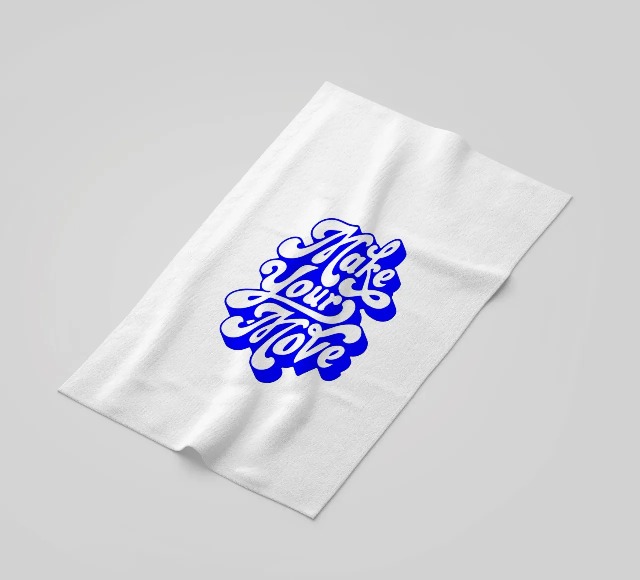 make your move, motiverende uitspraak citaat strandhanddoek van The True Type