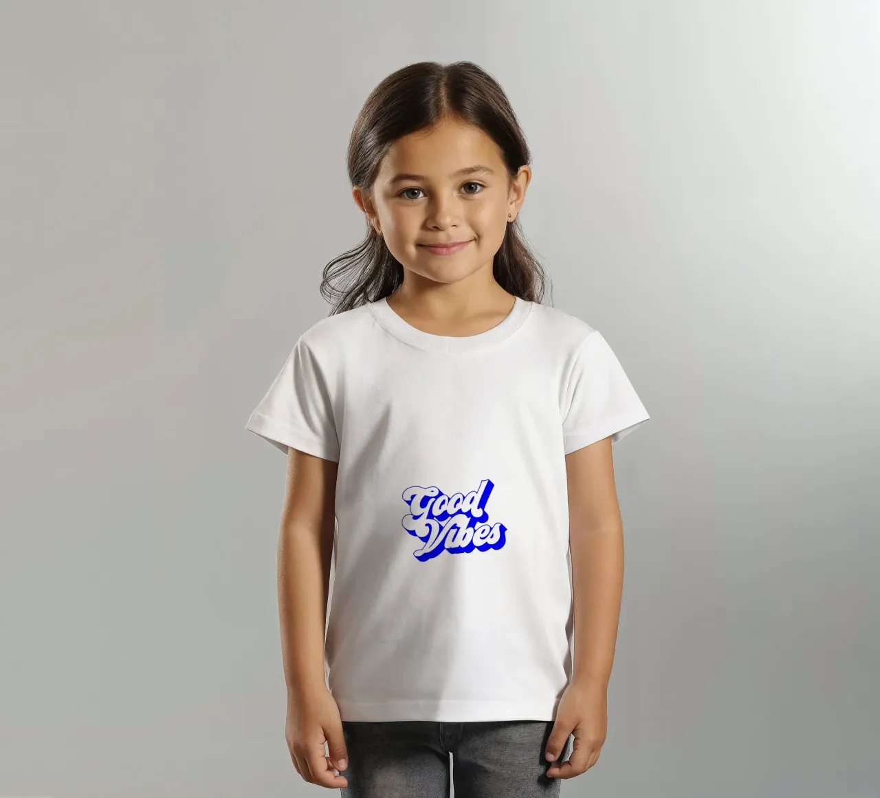 good vibes, motivational statement quote kids t-shirt by The True Type