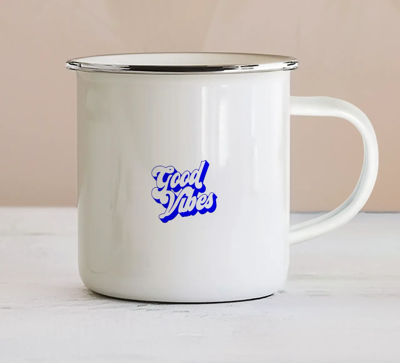 gute vibes, motivierende Aussage Zitat Emaille Tasse von The True Type