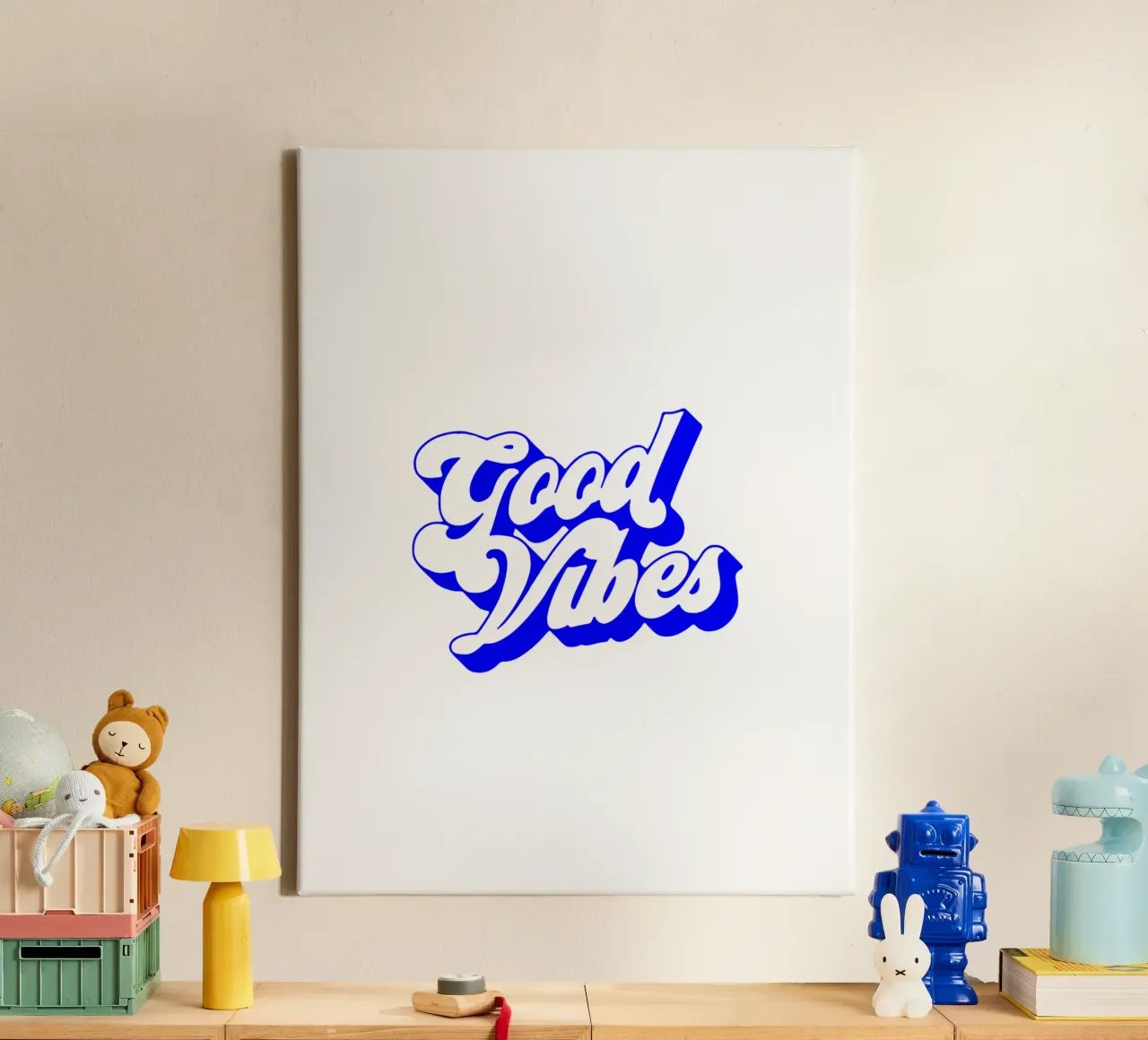 goede vibes, motiverende uitspraak citaat canvas met Baklijst van The True Type