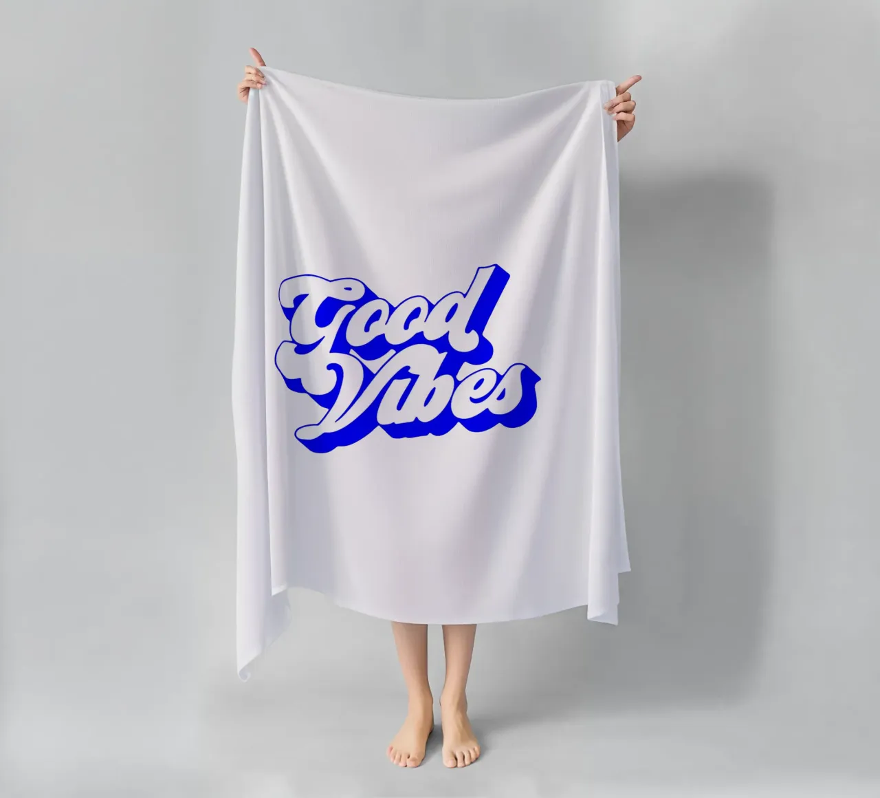 gute vibes, motivierende Aussage Zitat Strandtuch von The True Type