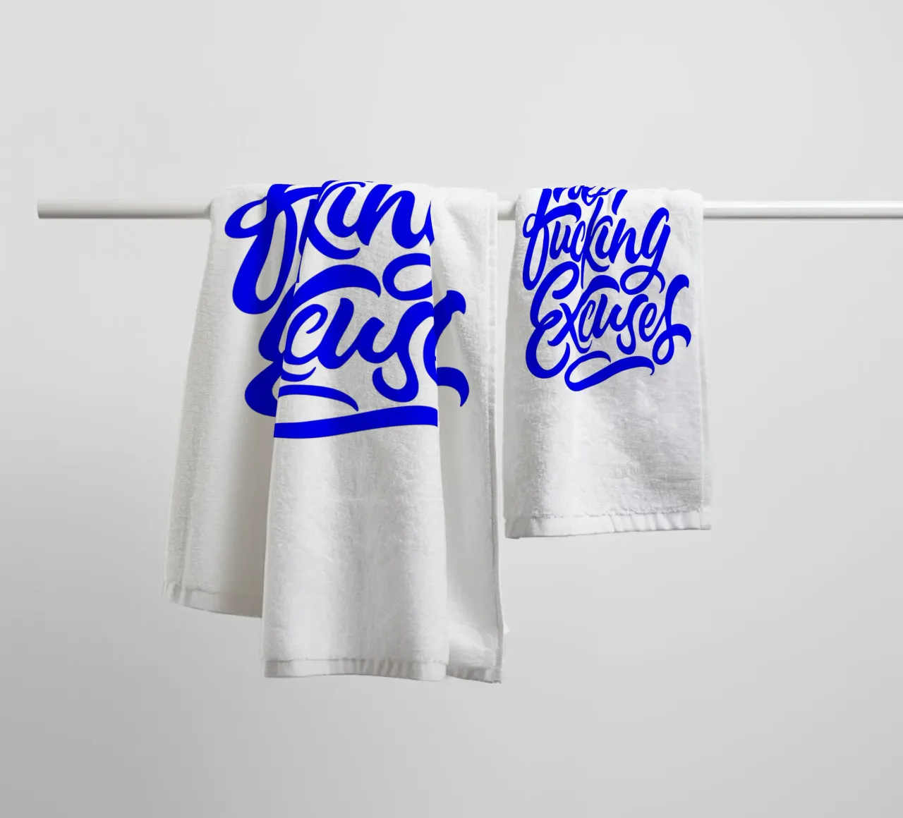 pas d'excuses, citation de déclaration de motivation serviette de bain de The True Type