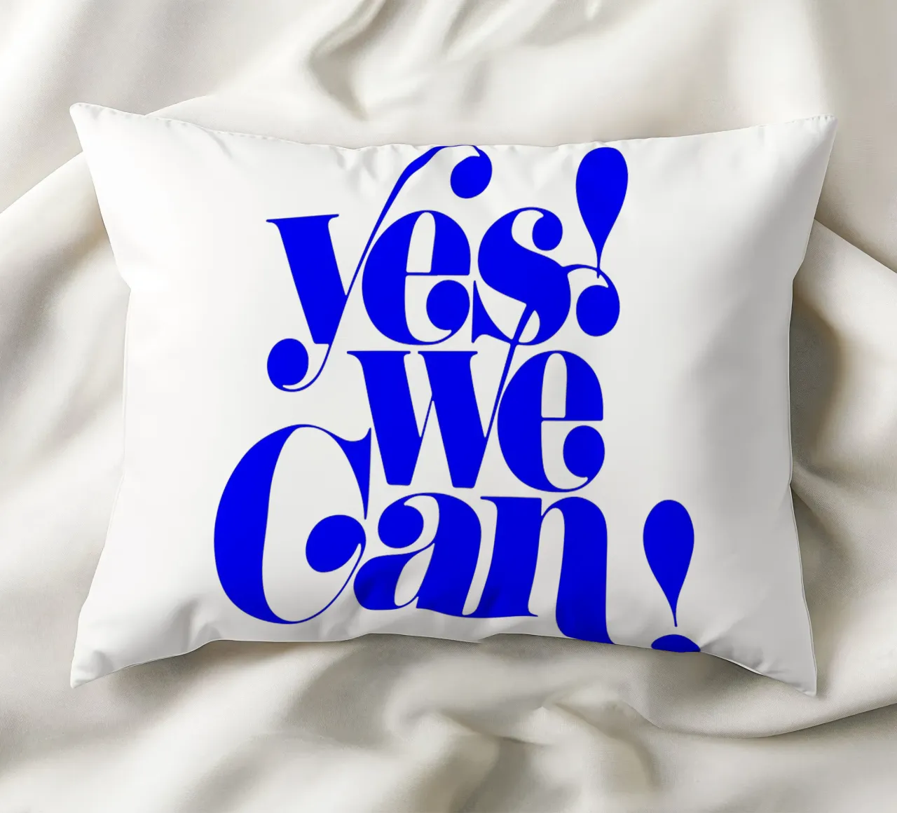 yes we can, motivational statement quote decorative cushion by The True Type