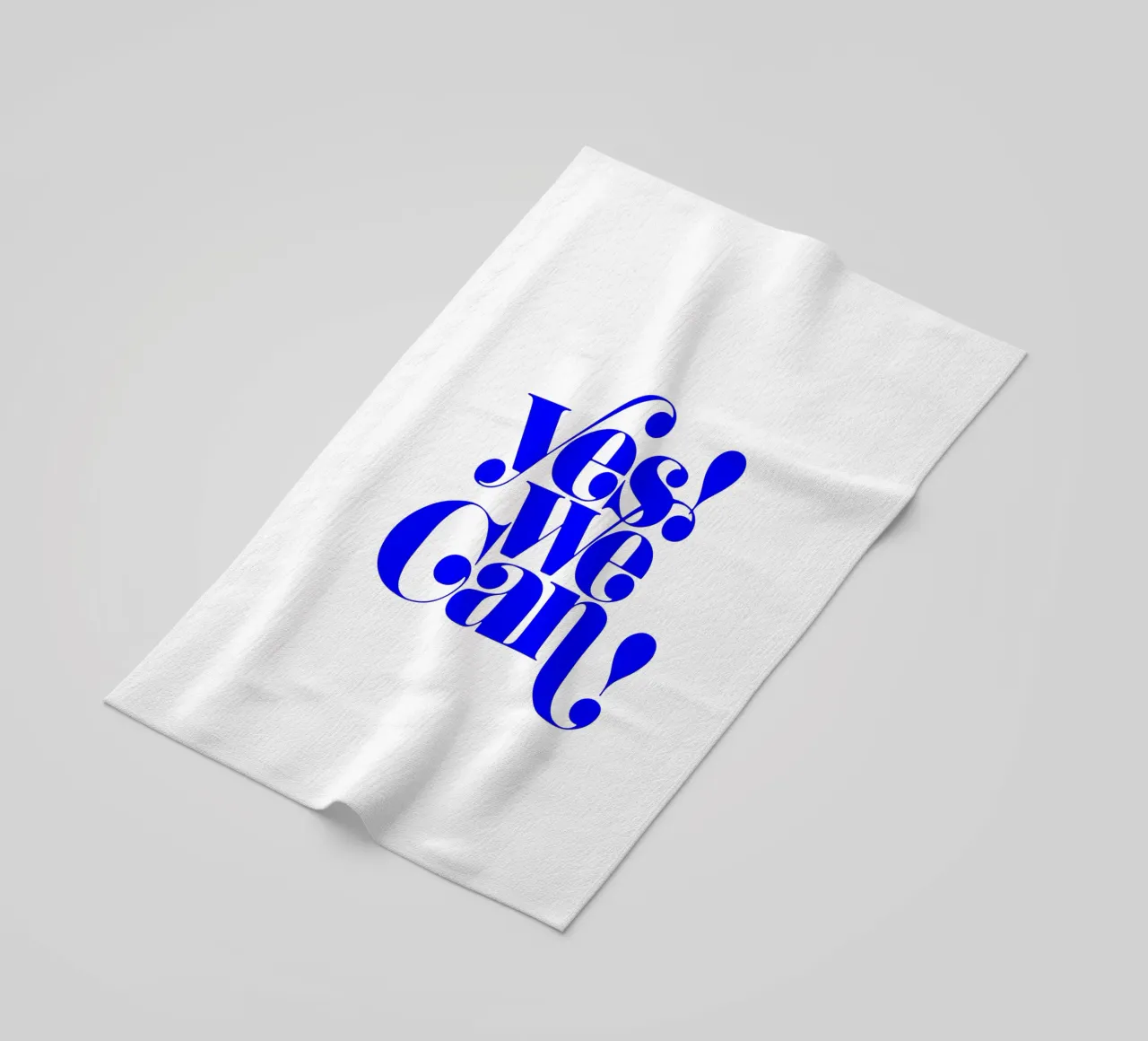 yes we can, motivational statement quote beach towel by The True Type