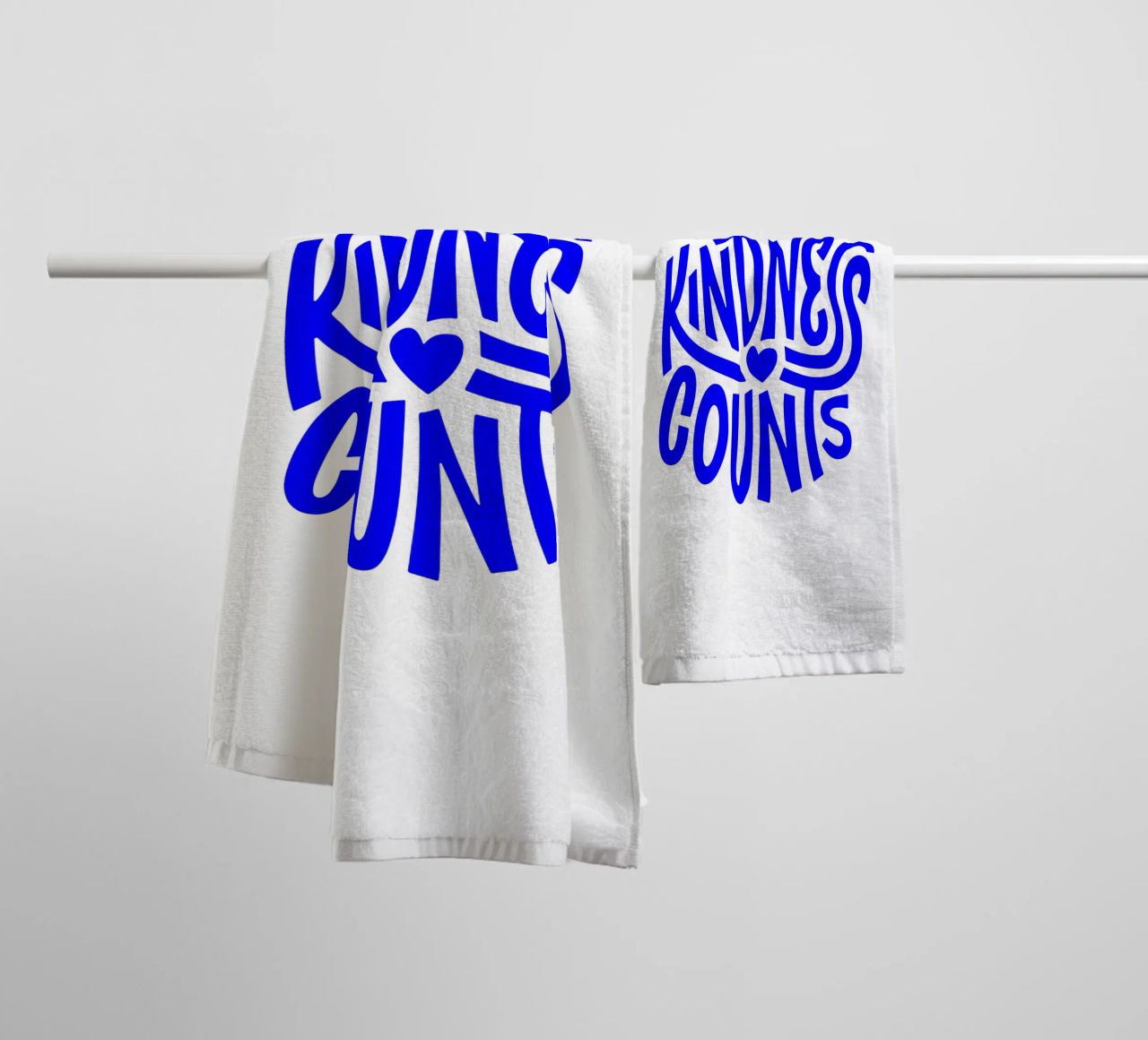 kindness counts, motivational statement quote towel by The True Type