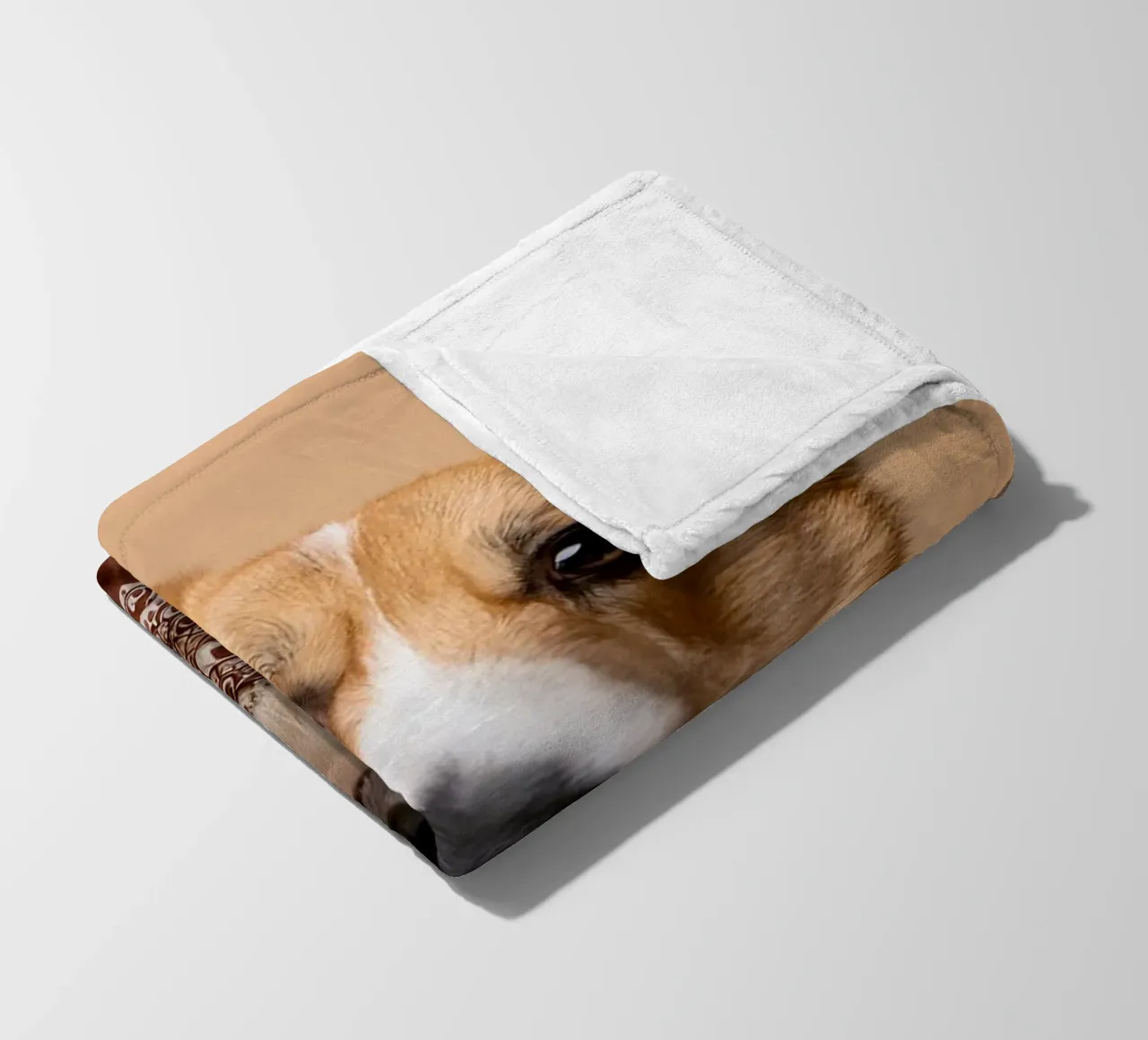Affascinante Corgi con una bandana alla moda | Adorabile ritratto di cane coperta in pile da FlexiDesignsByK
